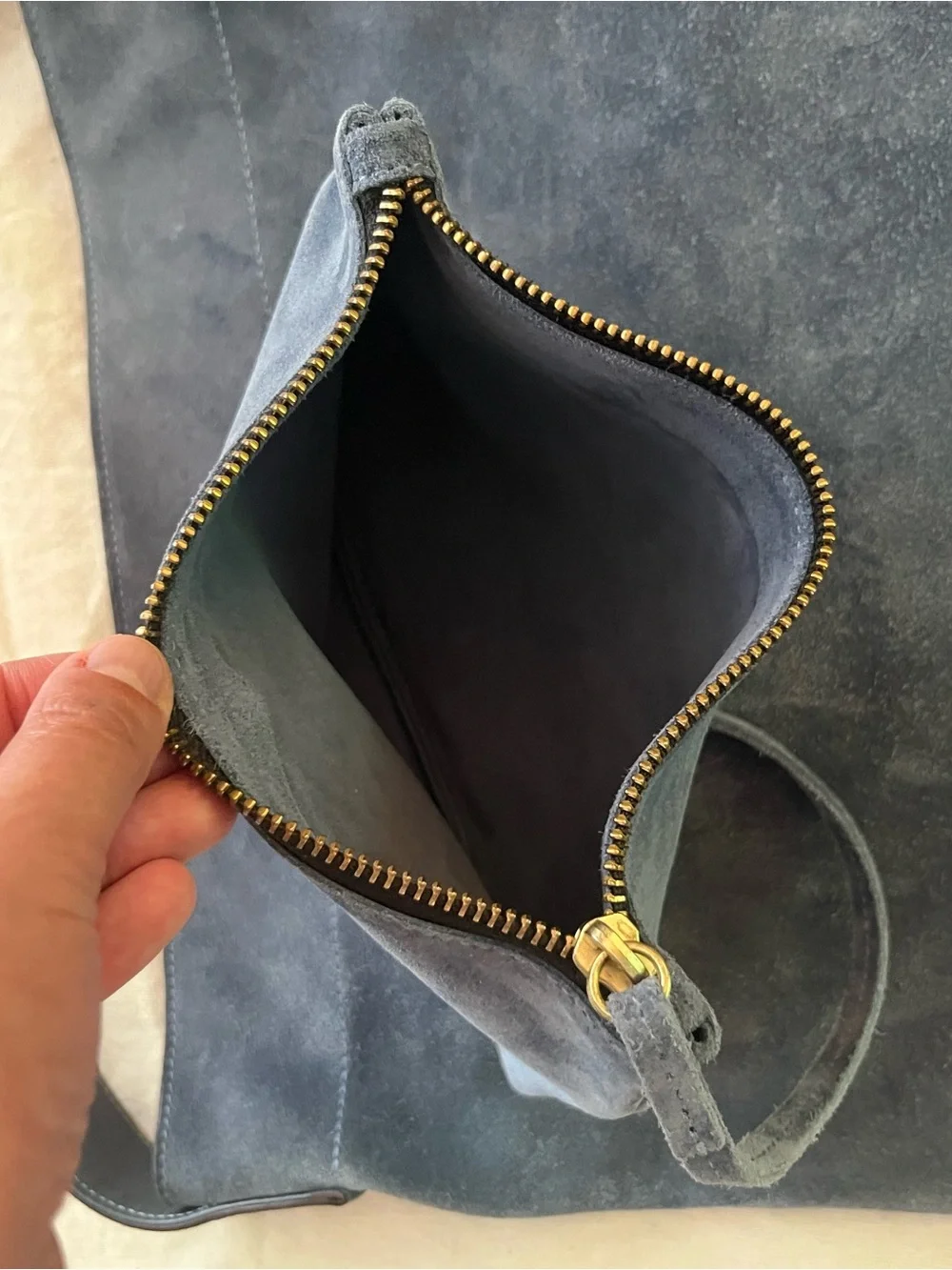 Gerard Darel Le Lady Hobo Bag - Blue Suede leather